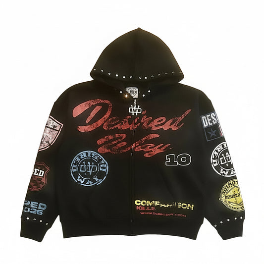 Black Desired Way Zip Up