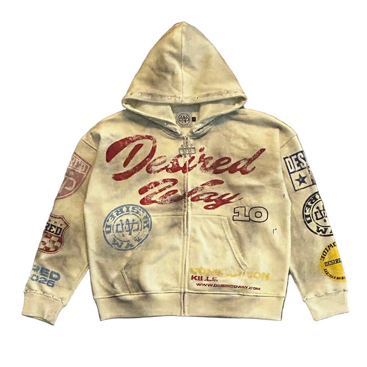 Tan Desired Way Zip-up