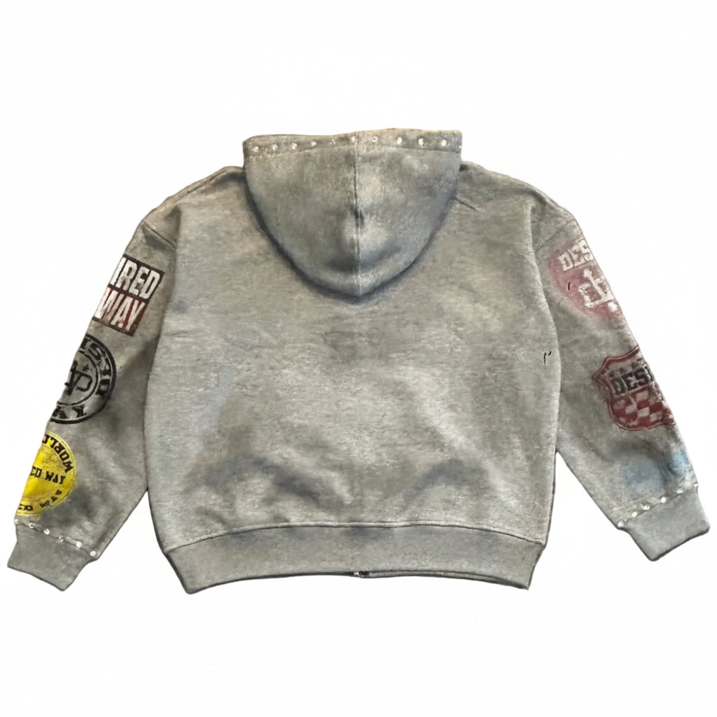 Grey Desired Way Zip-up
