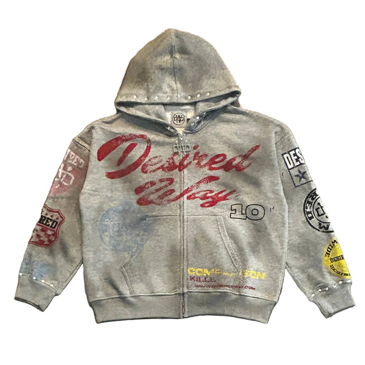 Grey Desired Way Zip-up