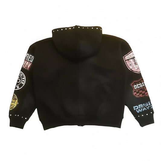 Black Desired Way Zip Up