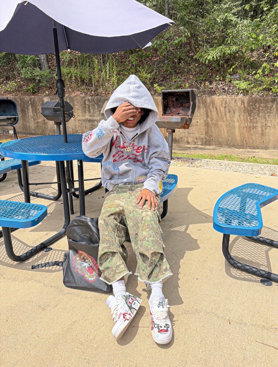 Person wearing a store piece